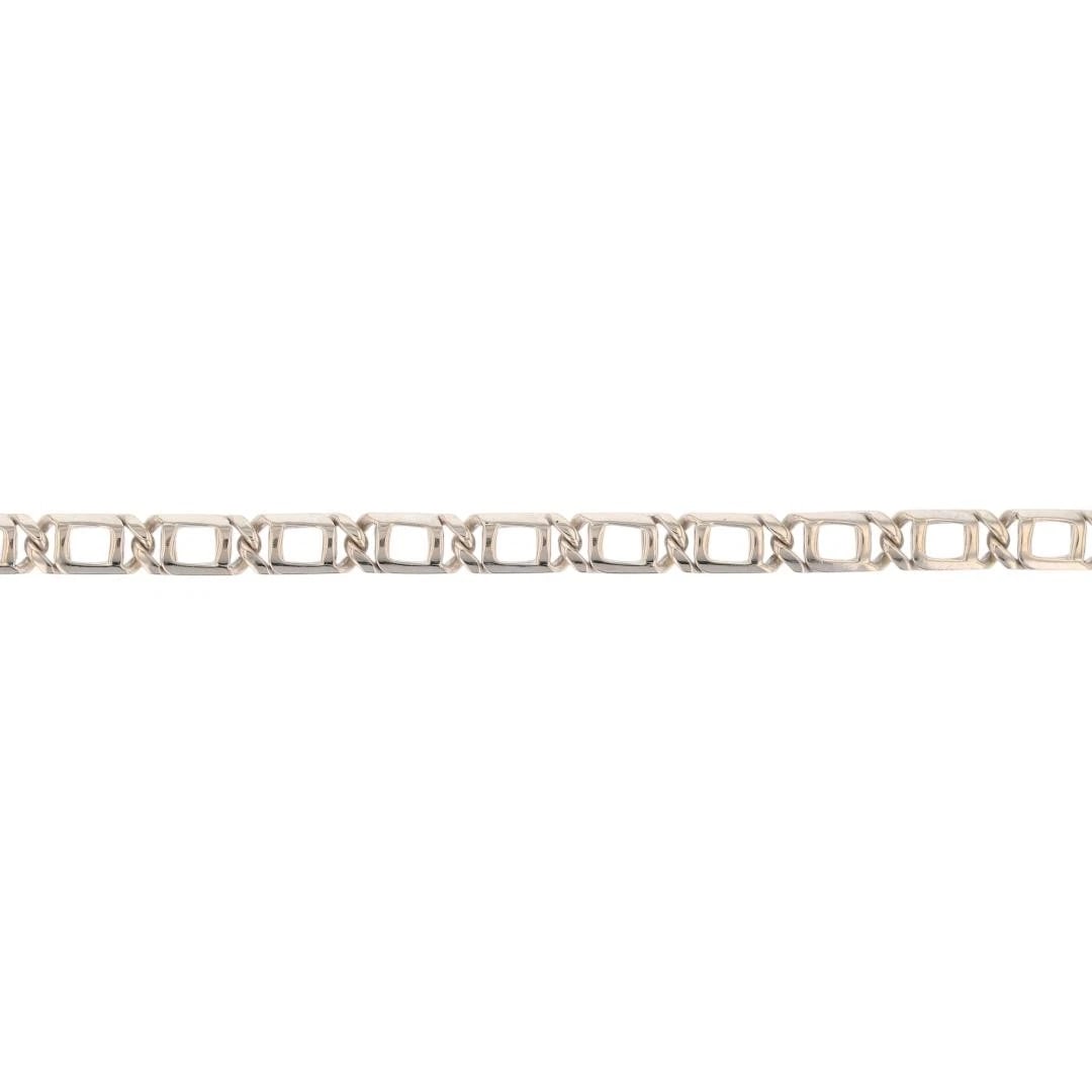 FANCY LINK CHAIN BRACELET 14K WHITE GOLD (1 of 5)