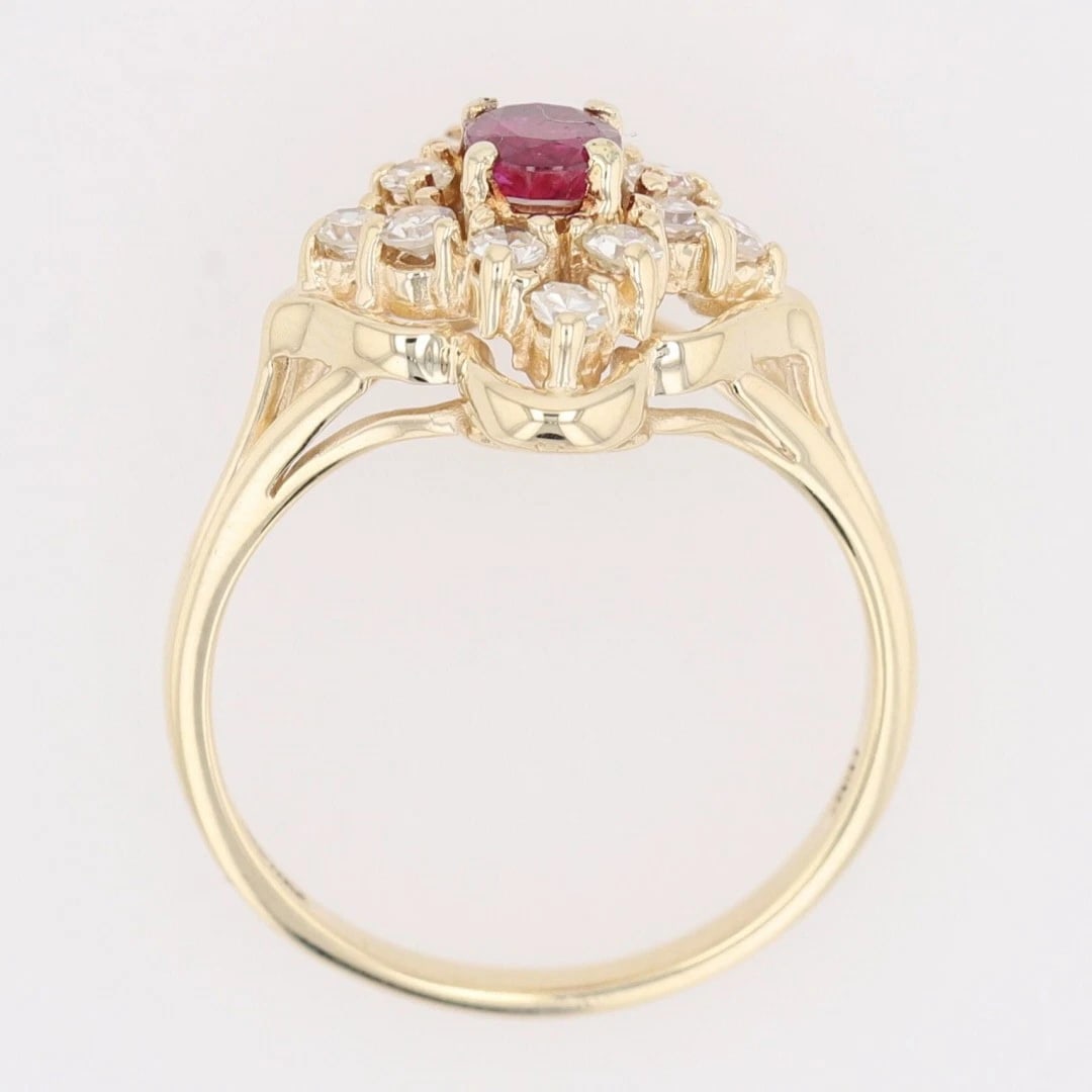 LAB-CREATED RUBY AND DIAMOND HALO STATEMENT RING - 2