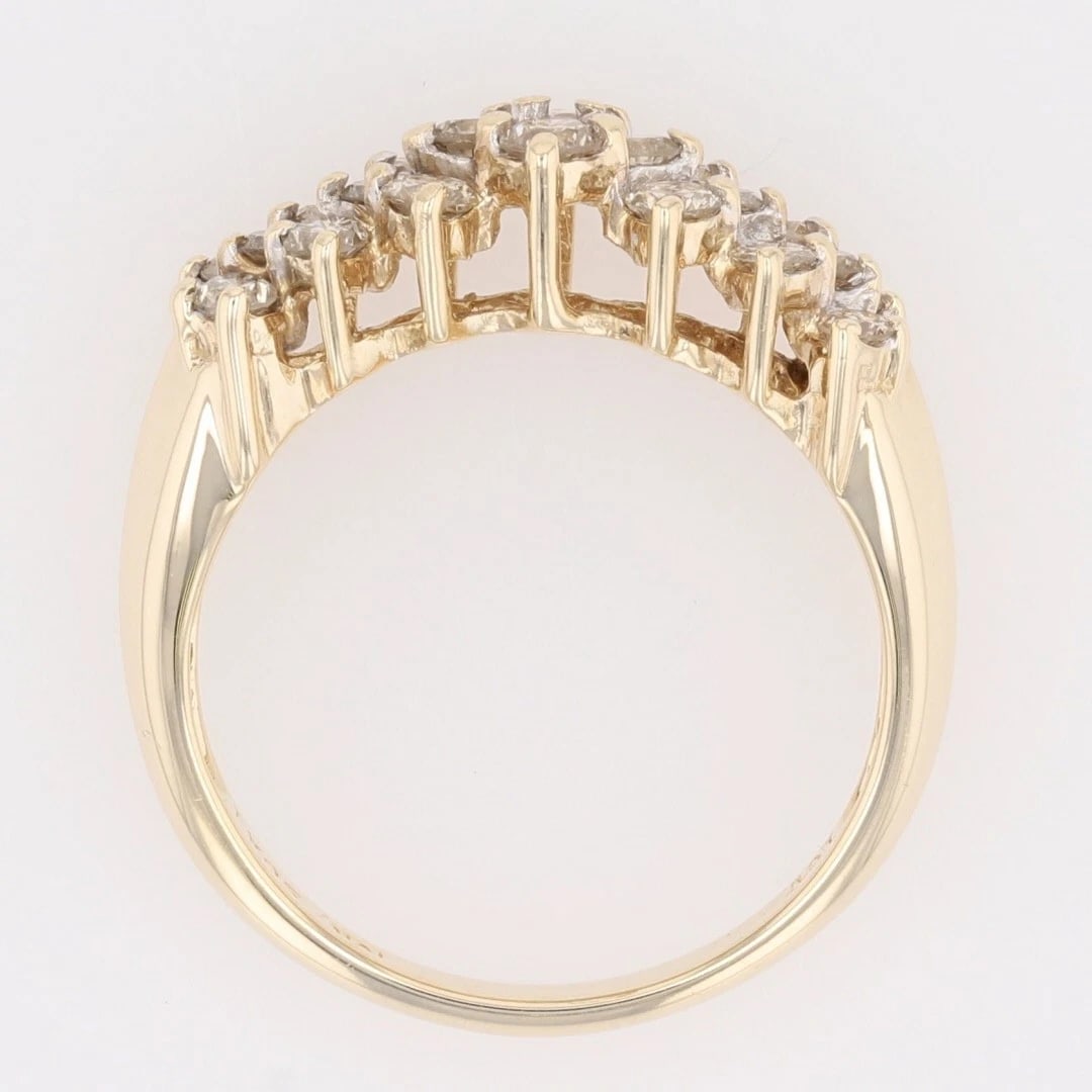 ROUND CUT DIAMOND CLUSTER STATEMENT BAND RING - 2