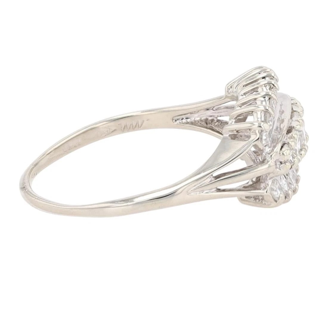 ROUND CUT DIAMOND THREE-ROW STATEMENT RING - 4