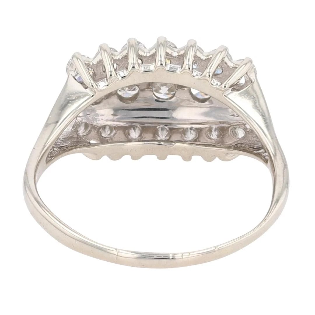 ROUND CUT DIAMOND THREE-ROW STATEMENT RING - 5