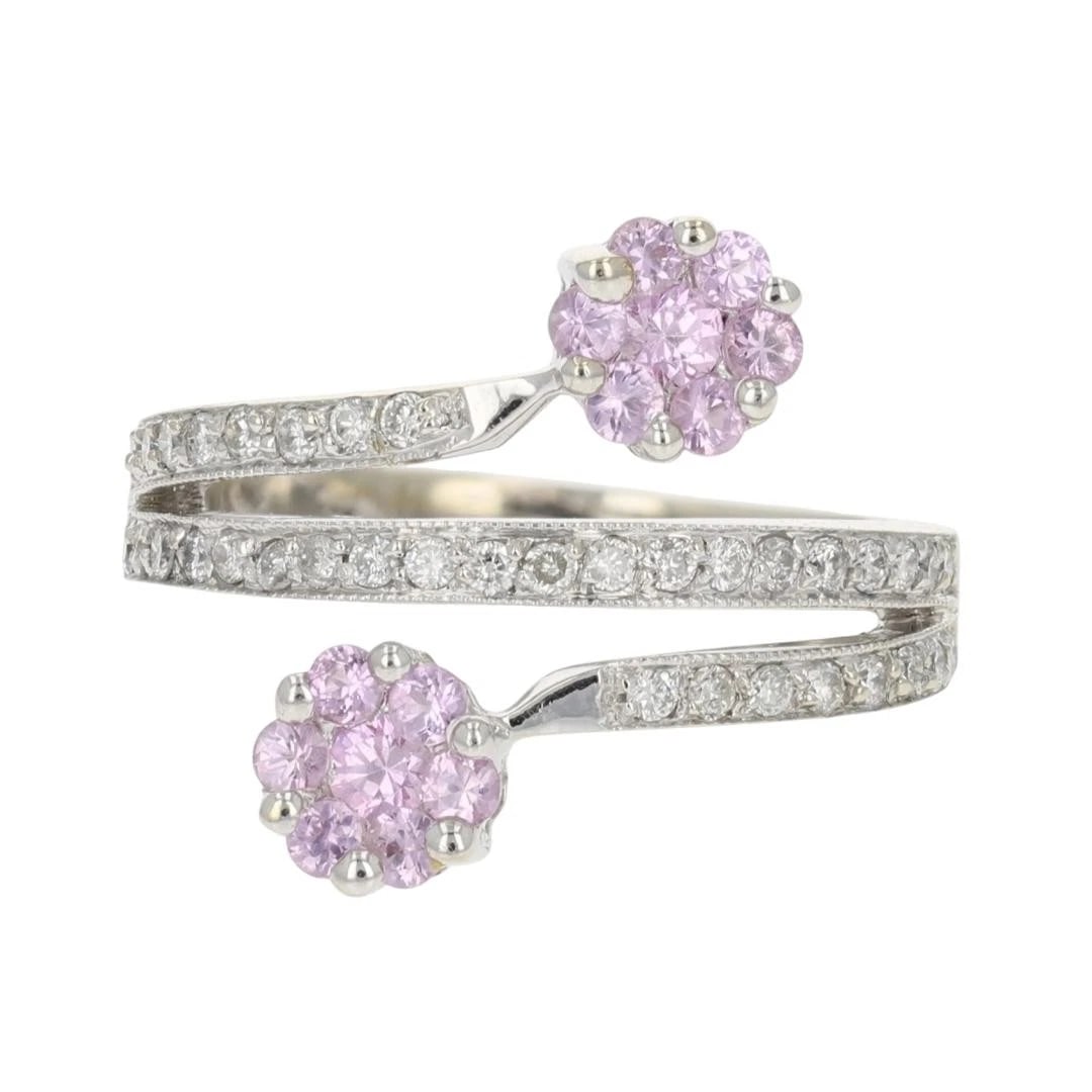 PINK SAPPHIRE AND DIAMOND CLUSTER WRAP RING (1 of 2)