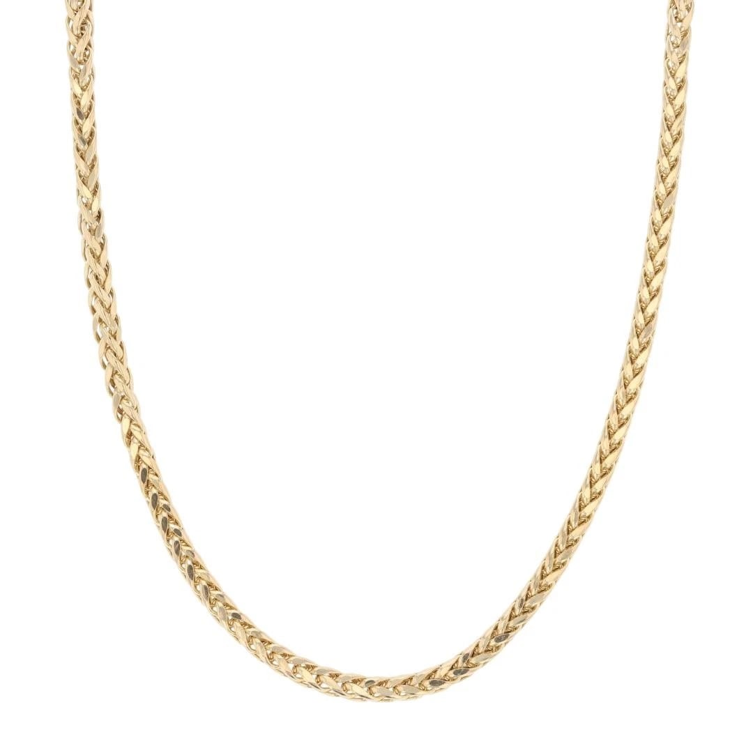 HOLLOW WHEAT LINK CHAIN NECKLACE 14K YELLOW GOLD: Hollow Wheat Link Chain Necklace 14k Yellow Gold Brand: Unbranded Type: Necklace Material: 14k Yellow Gold Color: None Size: Necklace Measurement: 24" Length / 3mm Accessories: None