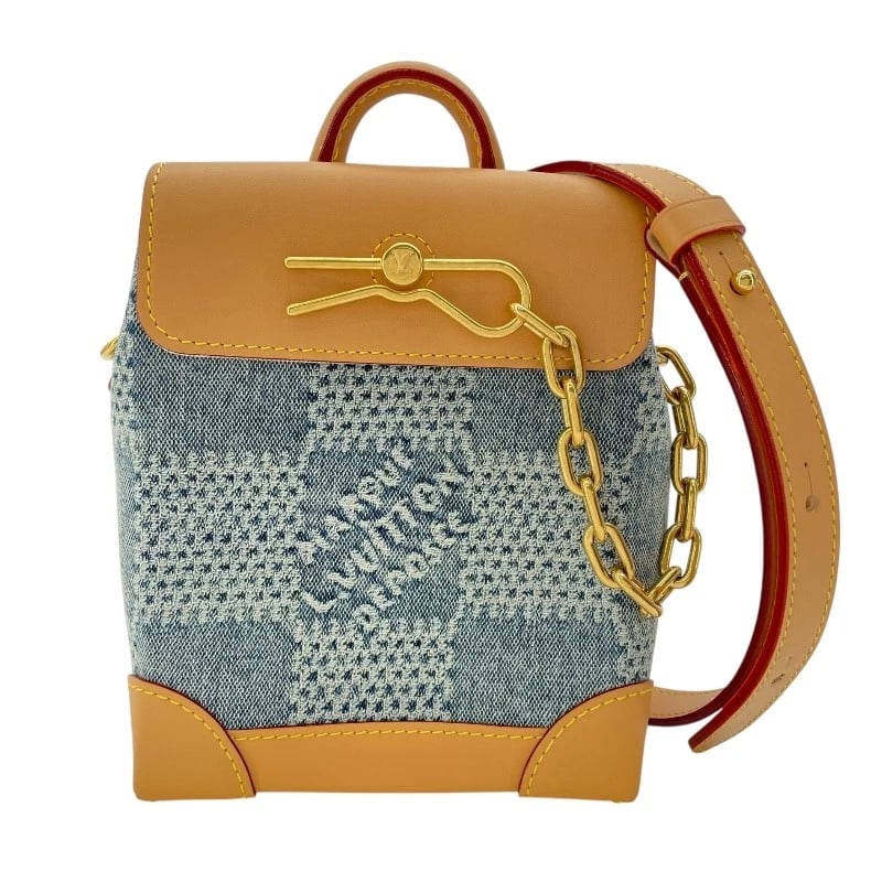 LOUIS VUITTON NANO STEAMER SHOULDER BAG: LOUIS VUITTON Nano Steamer Shoulder Bag Brand: LOUIS VUITTON Type: Shoulder Bag Material: Damier denim Color: blue Size: W6.3 x H7.1x D2.8inch Shoulder:48.0inch Accessories: None Accessori