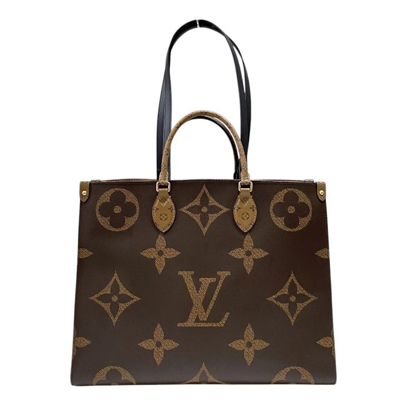 LOUIS VUITTON ON-THE-GO GM TOTE BAG: LOUIS VUITTON On-the-go GM Tote Bag Brand: LOUIS VUITTON Type: Tote Bag Material: Monogram Giant Reverse Color: Brown Size: W16.1 x H12.6x D6.3inch Shoulder:23.6inch Accessories: None