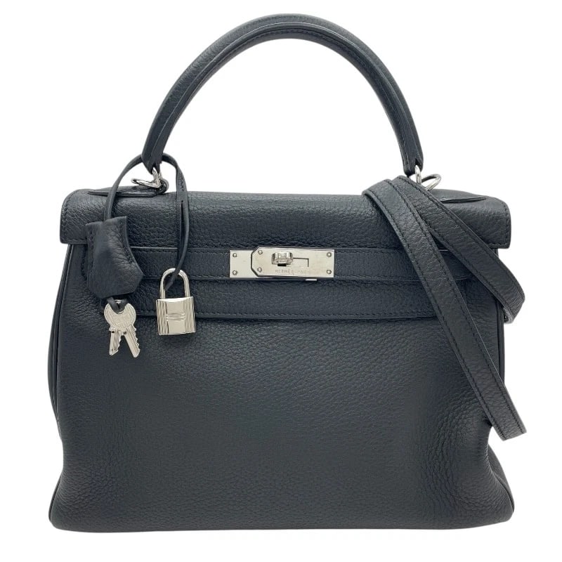 HERMES KELLY 28 INTERNAL SEWING SHOULDER BAG: HERMES Kelly 28 internal sewing Shoulder Bag Brand: HERMES Type: Shoulder Bag Material: Taurillon Clemence Color: Black SVHardware Size: W11.0 x H8.7x D4.3inch Shoulder:35.0inch Accessories: