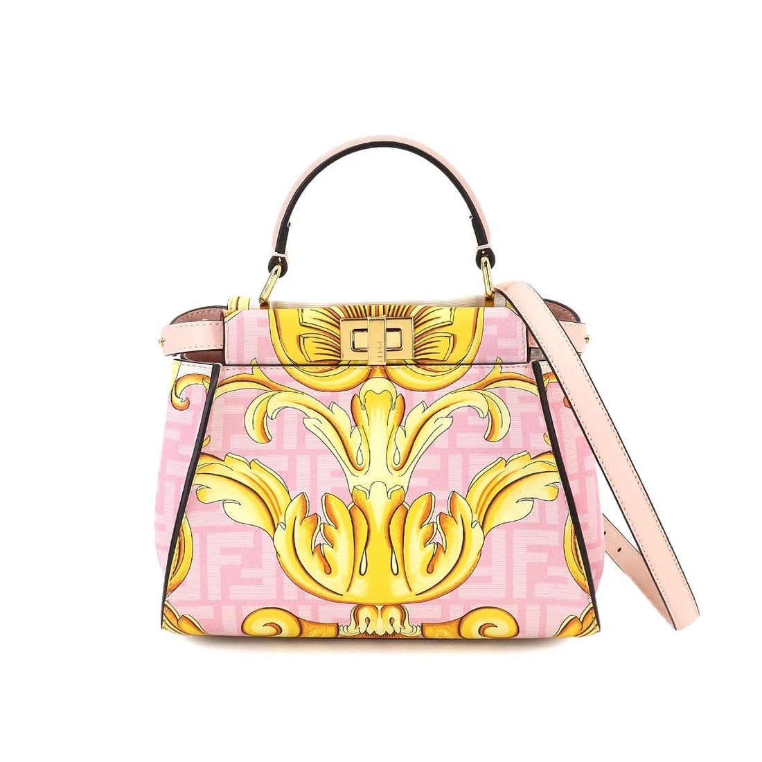 FENDI FENDACE PEEKABOO HAND SHOULDER BAG LEATHER PINK (1 of 5)