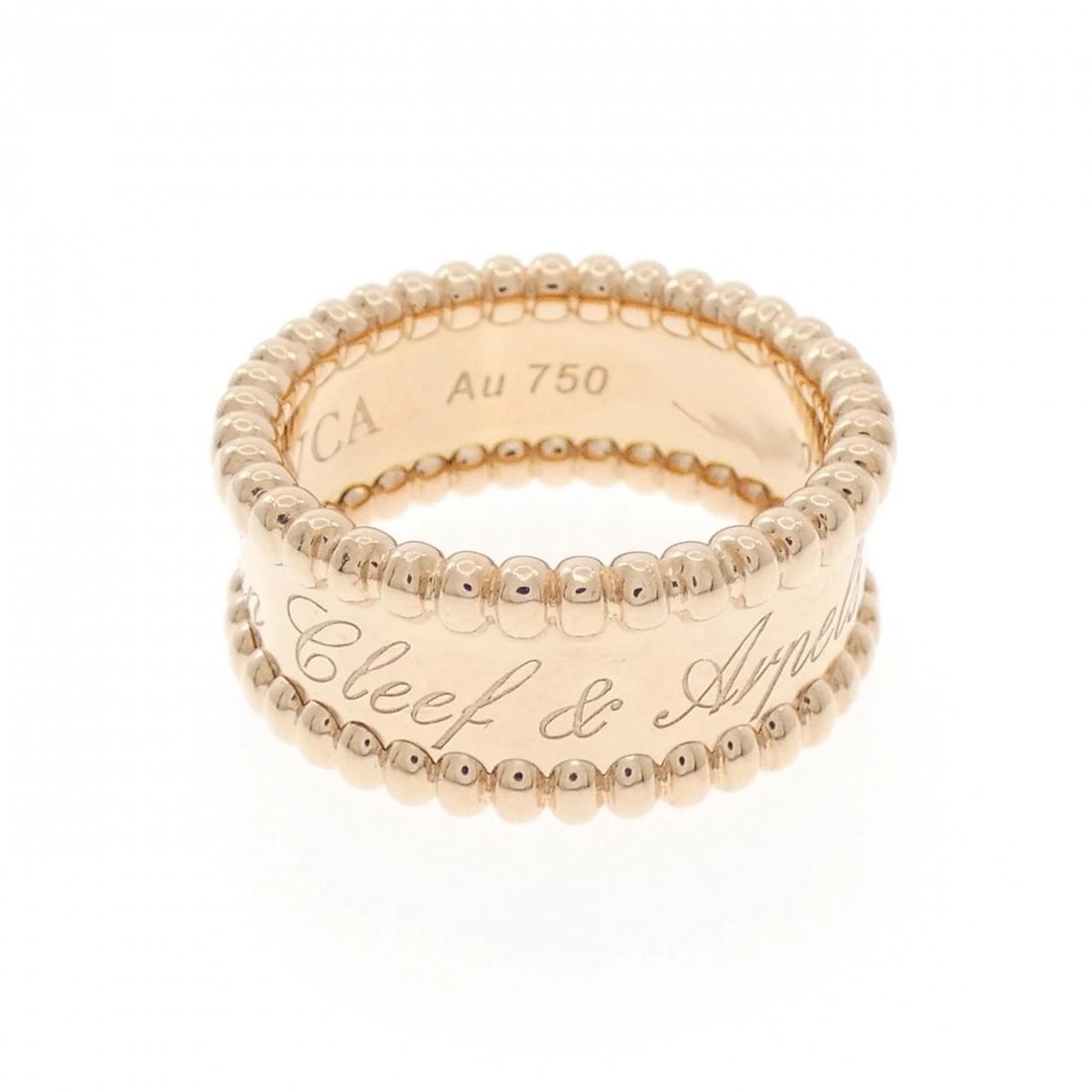 VAN CLEEF & ARPELS PERRELET SENIOR TULLE RING: Van Cleef & Arpels PERRELET Senior Tulle Ring Brand: Van Cleef & Arpels Type: Ring Material: 750 Pink Gold Color: Pink Gold Size: 4.5-5 (US size) Accessories: None Accessories Notice: When