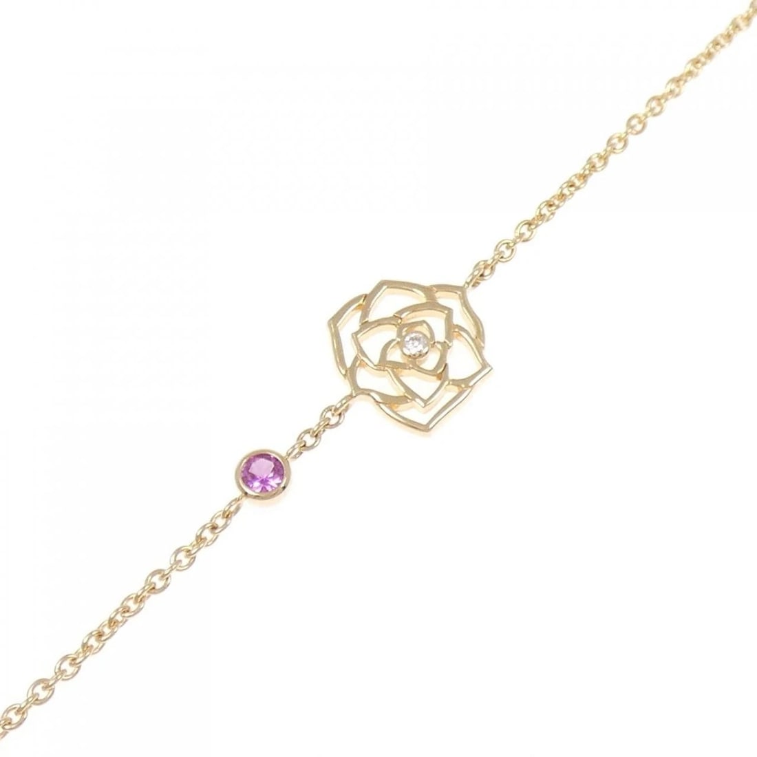 PIAGET ROSE BRACELET: Piaget Rose Bracelet Brand: PIAGET Type: Bracelet Material: 750 Pink Gold Main Stone/Creation Sapphire Color: Pink Gold Size: 16 18cm Accessories: None Accessories Notice: When purchasing