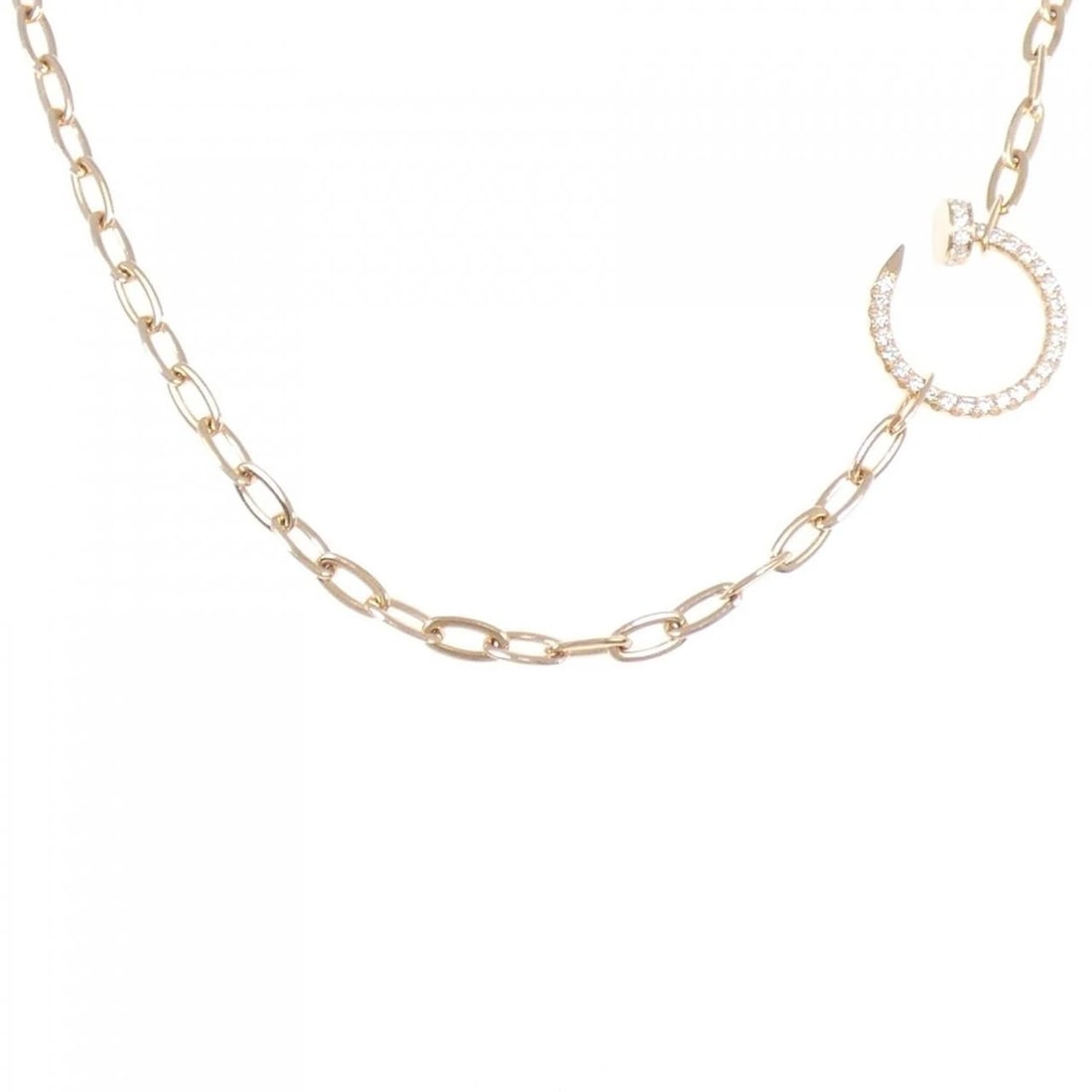 CARTIER JUSTE UN CLOU NECKLACE: Cartier Juste Un Clou Necklace Brand: Cartier Type: Necklace Material: 750 Pink Gold Main Stone/Creation Natural Color: Pink Gold Size: 46cm Accessories: None Accessories Notice: When
