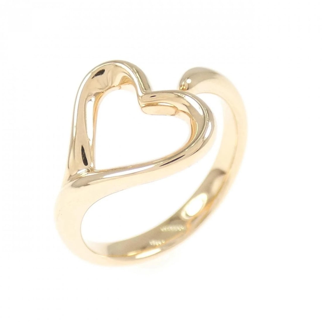 TIFFANY & CO. OPEN HEART RING: Tiffany & Co. Open Heart Ring Brand: Tiffany Type: Ring Material: 750 Pink Gold Color: Pink Gold Size: 4.5-5 (US size) Accessories: None Accessories Notice: When purchasing pre-owned goods,