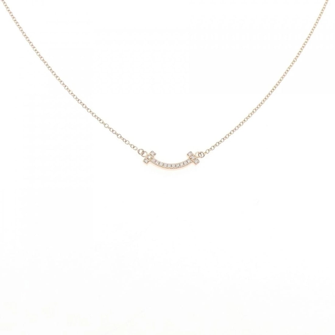 TIFFANY T SMILE MINI NECKLACE: Tiffany T Smile mini Necklace Brand: Tiffany Type: Necklace Material: 750 Pink Gold Main Stone/Creation Natural Color: Pink Gold Size: 40cm-45cm Accessories: None Accessories Notice: When