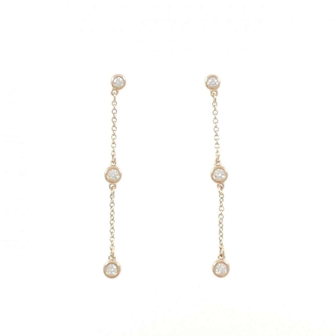 TIFFANY BY THE YARD DROP EARRINGS: Tiffany By the Yard Drop Earrings Brand: Tiffany Type: Earrings Material: 750 Pink Gold Main Stone/Creation Natural Color: Pink Gold Size: ActualSize HxW: 41.9mmx3.3mm Accessories: None