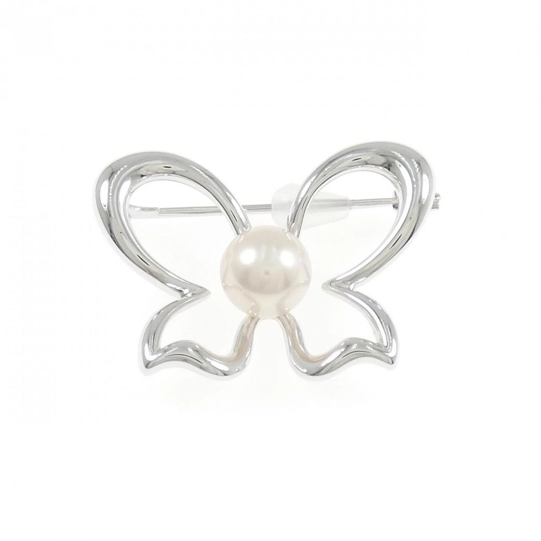 MIKIMOTO AKOYA PEARL BROOCH 7.9MM: Mikimoto Akoya Pearl Brooch 7.9mm Brand: MIKIMOTO Type: Pendant Brooch Material: 750 White Gold Main Stone/Creation Akoya Pearl Color: White Gold Size: ActualSize HxW: 22.2mmx30.3mm 