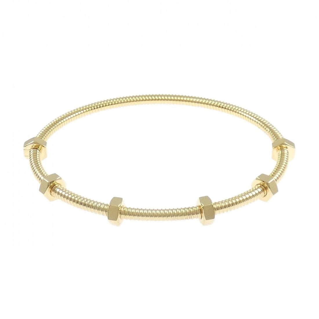 CARTIER ECROU BANGLE: Cartier Ecrou Bangle Brand: Cartier Type: Bracelet Material: 750 Yellow Gold Color: Yellow Gold Size: 18cm(19) Accessories: None Accessories Notice: When purchasing pre-owned goods, please
