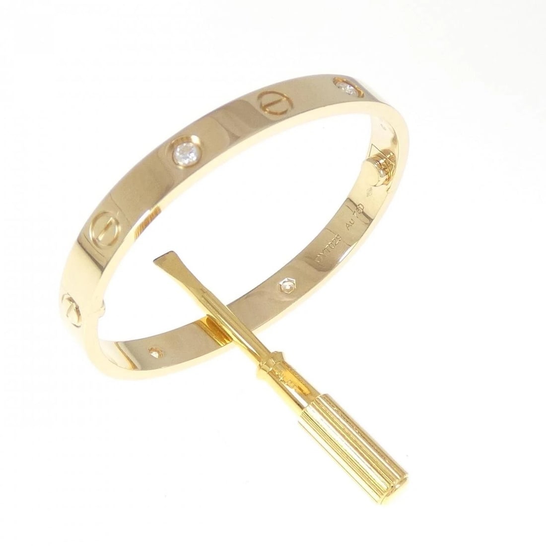 CARTIER LOVE BRACELET 4P: Cartier Love Bracelet 4P Brand: Cartier Type: Bracelet Material: 750 Yellow Gold Main Stone/Creation Natural Color: Yellow Gold Size: 14cm(15) Accessories: None Accessories Notice: When pu