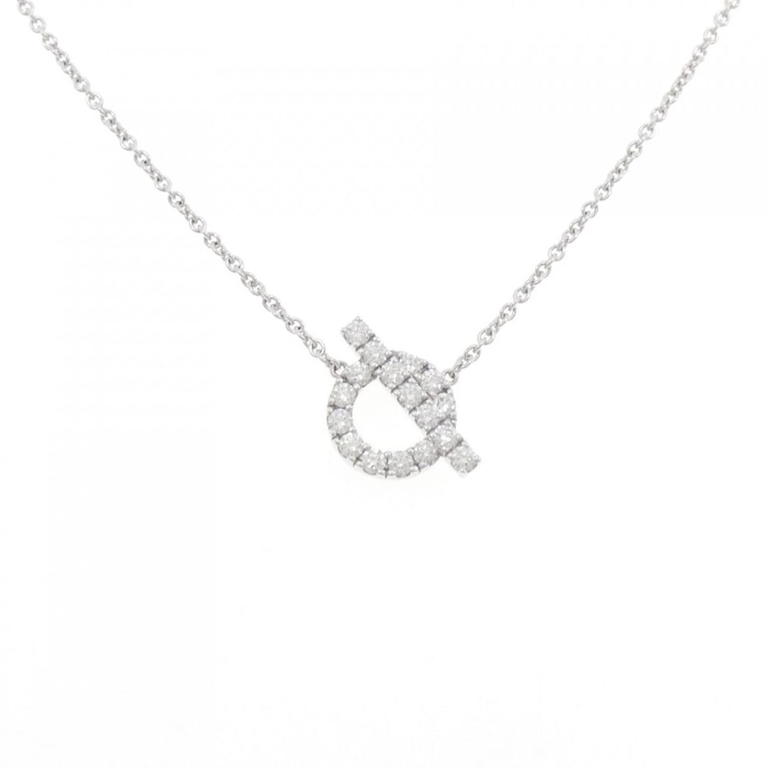 HERMES FINESSE NECKLACE: HERMES Finesse Necklace Brand: HERMES Type: Necklace Material: 750 White Gold Main Stone/Creation Natural Color: White Gold Size: 39/41cm Accessories: None Accessories Notice: When purchasing