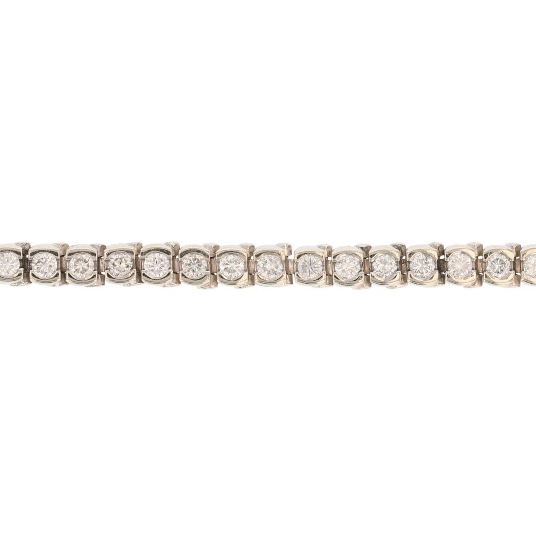 DIAMOND TENSION-SET TENNIS BRACELET 14K WHITE GOLD (1 of 5)