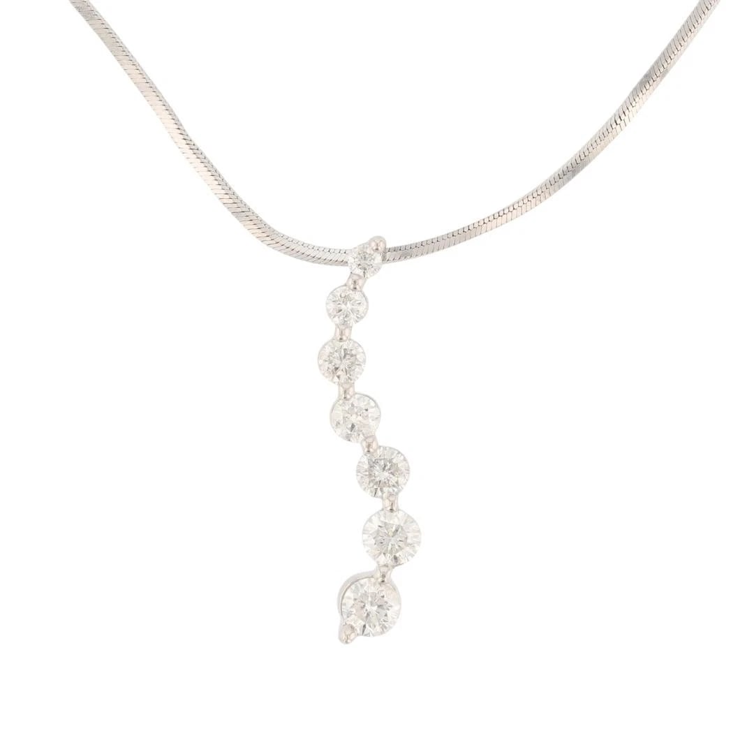 DIAMOND JOURNEY PENDANT NECKLACE 14K WHITE GOLD (1 of 5)