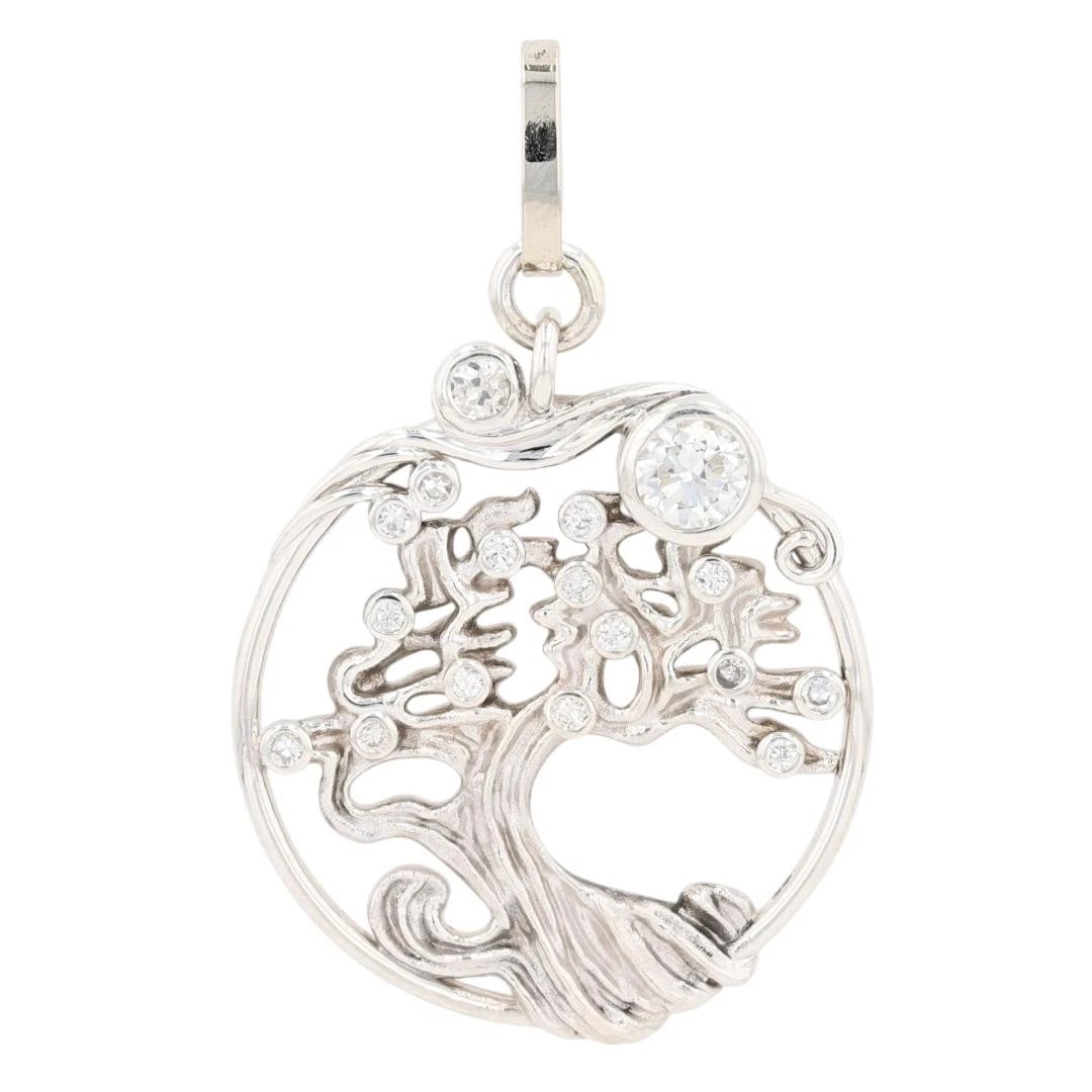 ROUND DIAMOND PENDANT STERLING SILVER (1 of 5)