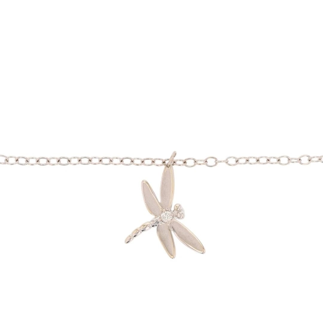 TIFFANY & CO. ROUND DIAMOND DRAGONFLY CHARM BRACELET (1 of 5)
