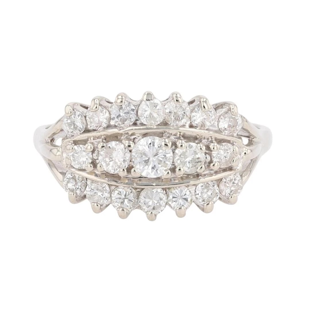 ROUND DIAMOND CLUSTER SPLIT SHANK STATEMENT RING (1 of 2)