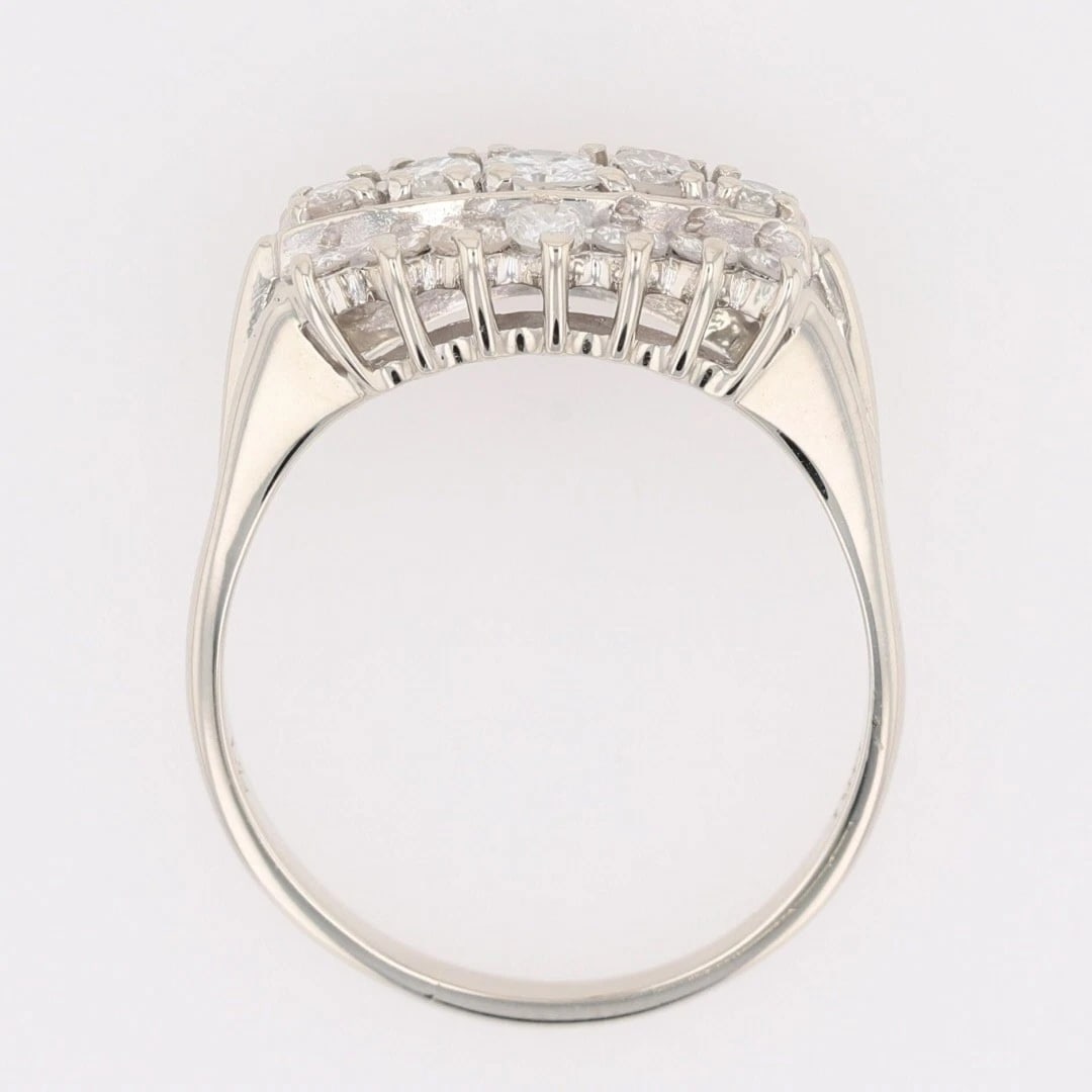 ROUND DIAMOND CLUSTER SPLIT SHANK STATEMENT RING - 2