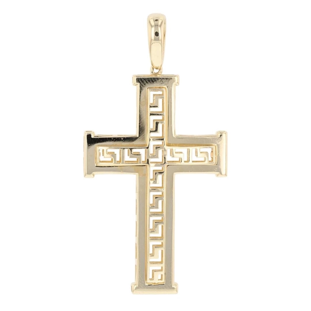 RELIGIOUS GREEK KEY PATTERN CROSS PENDANT (1 of 5)