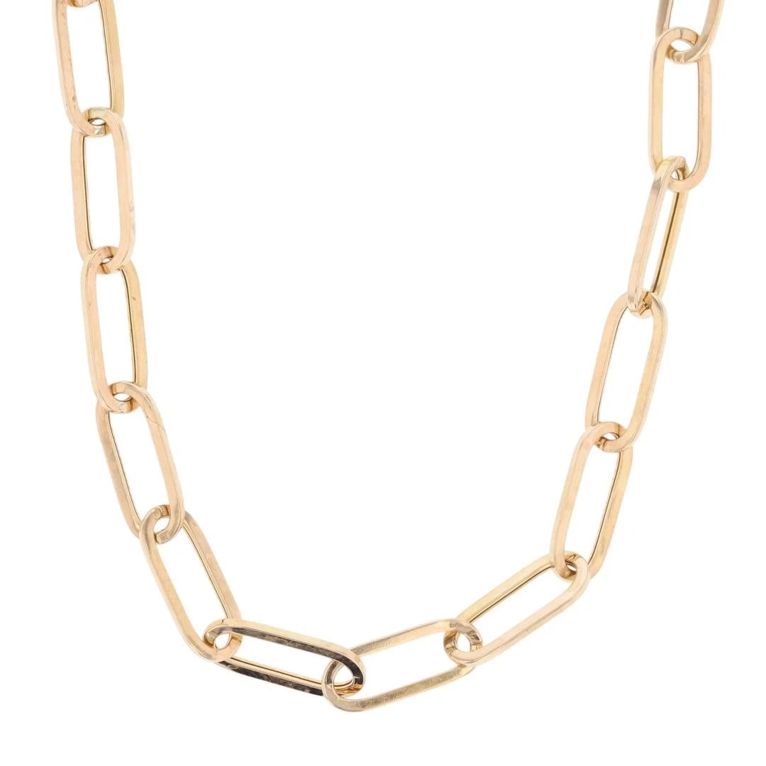 PAPERCLIP LINK CHAIN NECKLACE 14K YELLOW GOLD: Paperclip Link Chain Necklace 14k Yellow Gold Brand: Unbranded Type: Necklace Material: 14k Yellow Gold Color: None Size: Necklace Measurement: 16.5" Length / 6.5mm Accessories: None