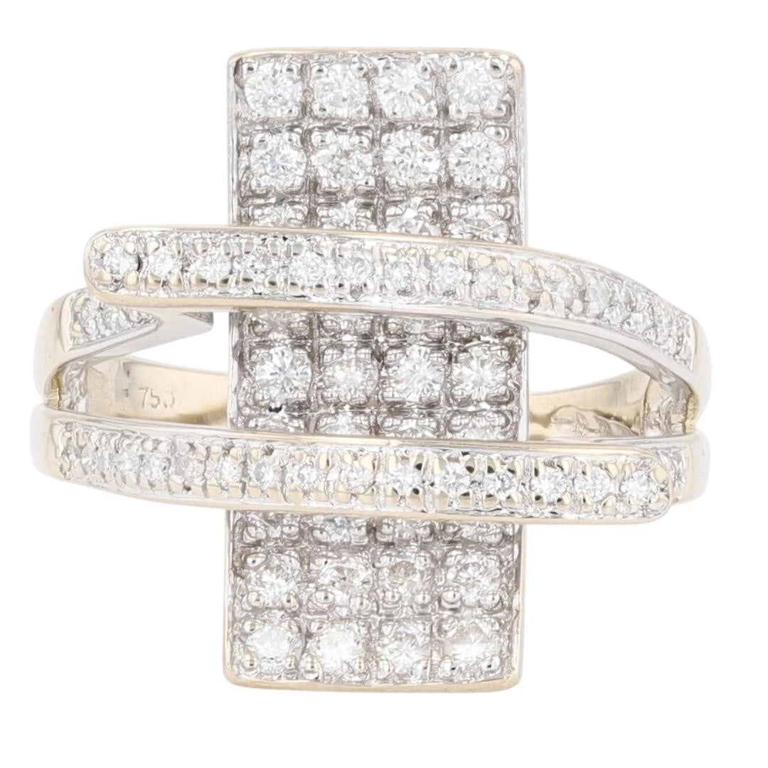 DIAMOND CLUSTER SPLIT SHANK BYPASS STATEMENT RING (1 of 5)