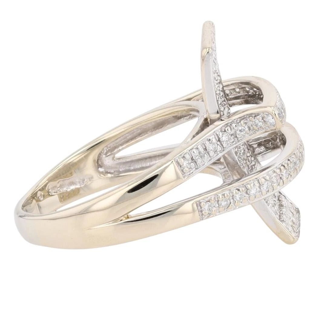 DIAMOND CLUSTER SPLIT SHANK BYPASS STATEMENT RING - 4