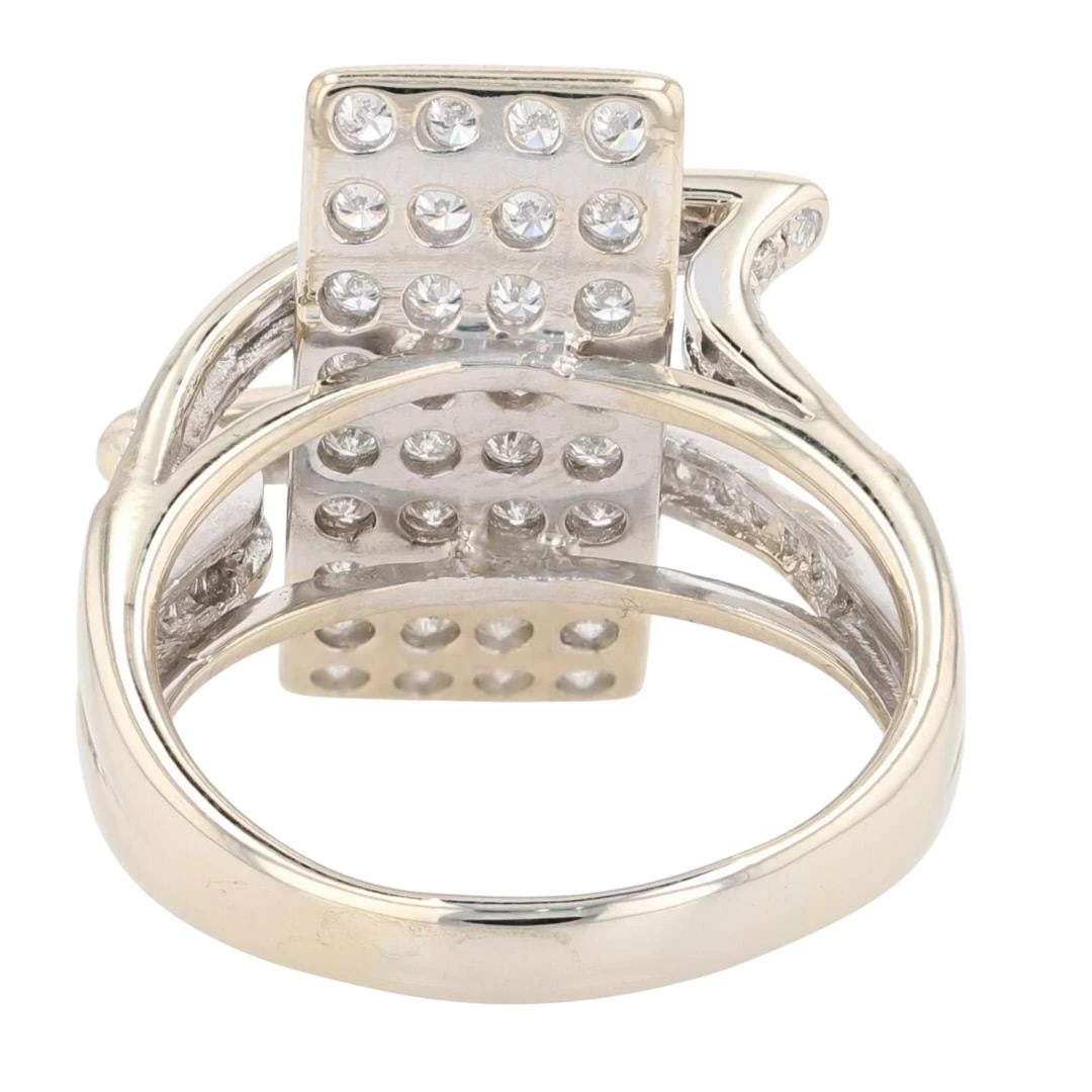 DIAMOND CLUSTER SPLIT SHANK BYPASS STATEMENT RING - 5