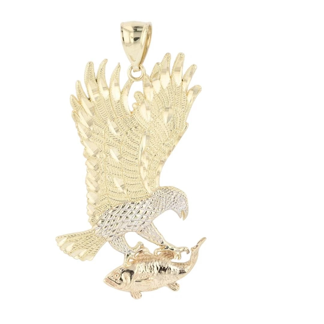 EAGLE WITH FISH PENDANT 10K MULTI-TONE GOLD (1 of 5)