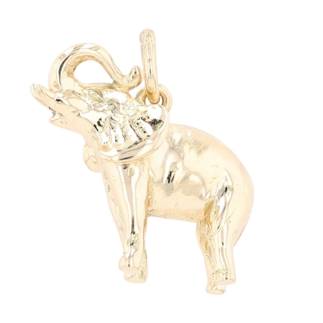 POLISHED 3D ELEPHANT PENDANT 14K YELLOW GOLD (1 of 5)