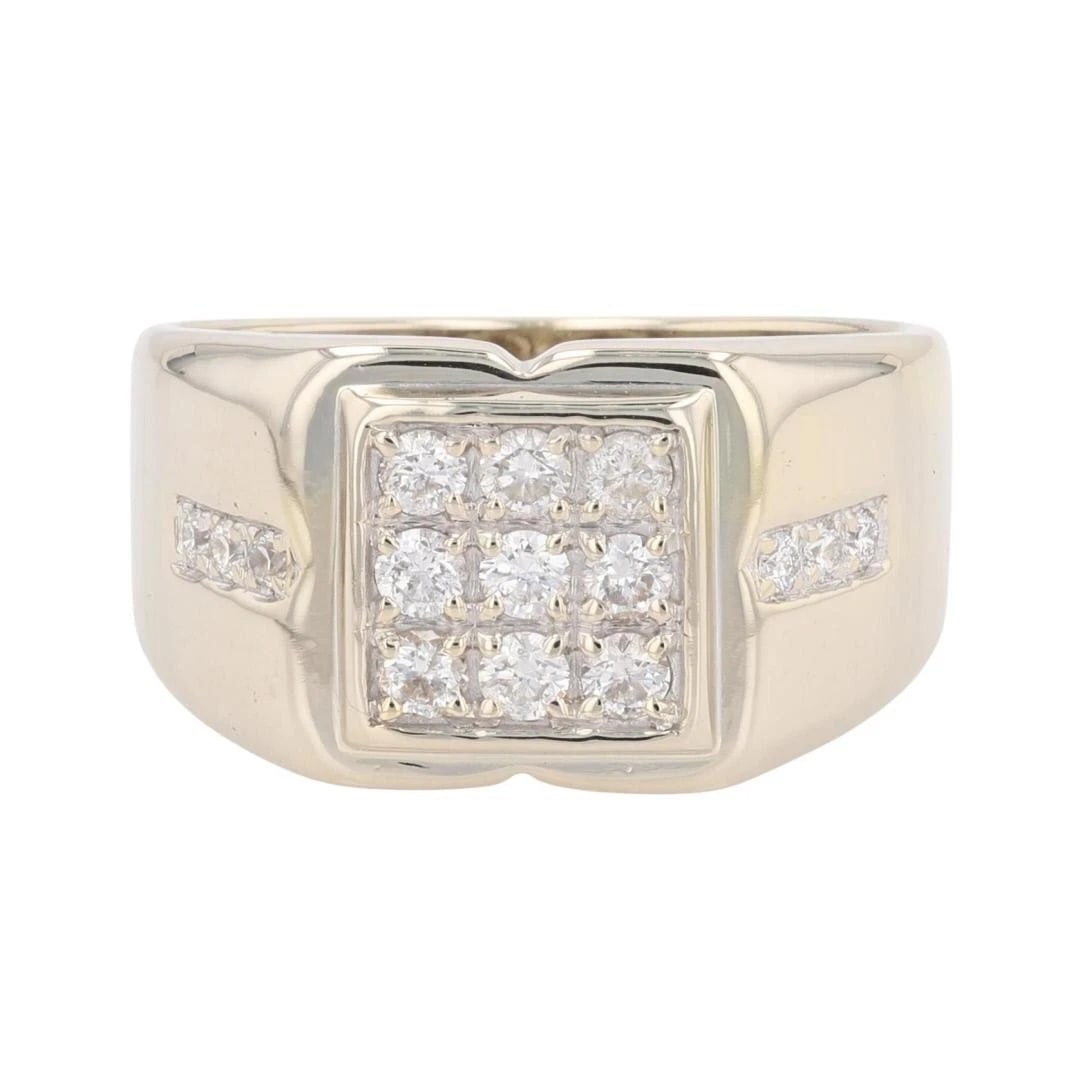 ROUND CUT DIAMOND CLUSTER STATEMENT BAND RING (1 of 4)