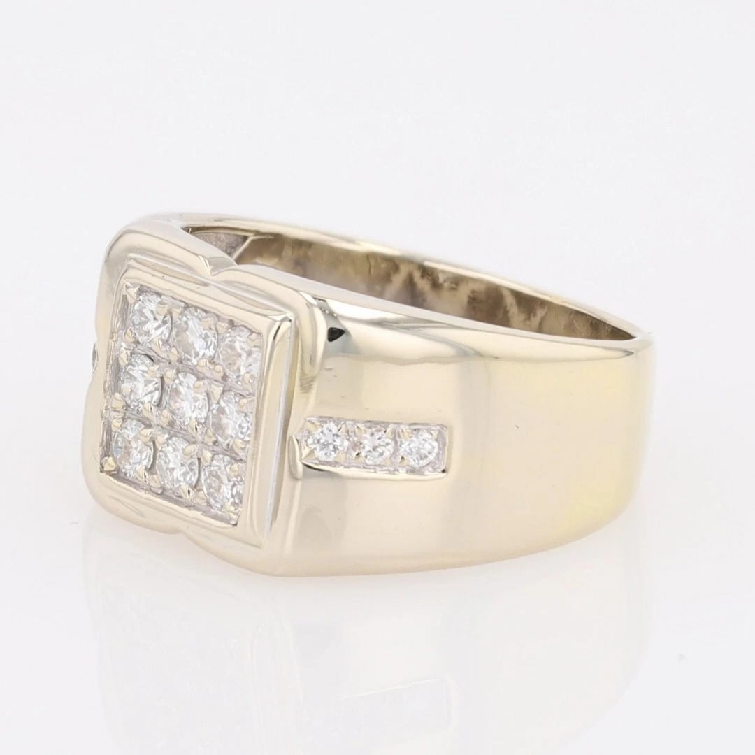 ROUND CUT DIAMOND CLUSTER STATEMENT BAND RING - 3