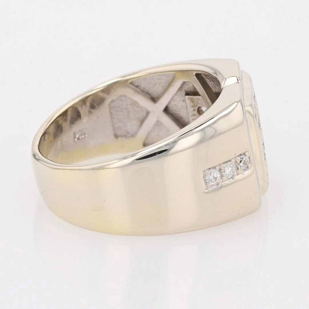 ROUND CUT DIAMOND CLUSTER STATEMENT BAND RING - 4