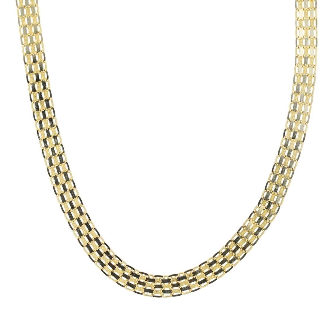 BISMARCK LINK CHAIN NECKLACE 14K YELLOW GOLD: Bismarck Link Chain Necklace 14k Yellow Gold Brand: Unbranded Type: Necklace Material: 14k Yellow Gold Color: None Size: Necklace Measurement: 17.25" Length / 4mm Accessories: None