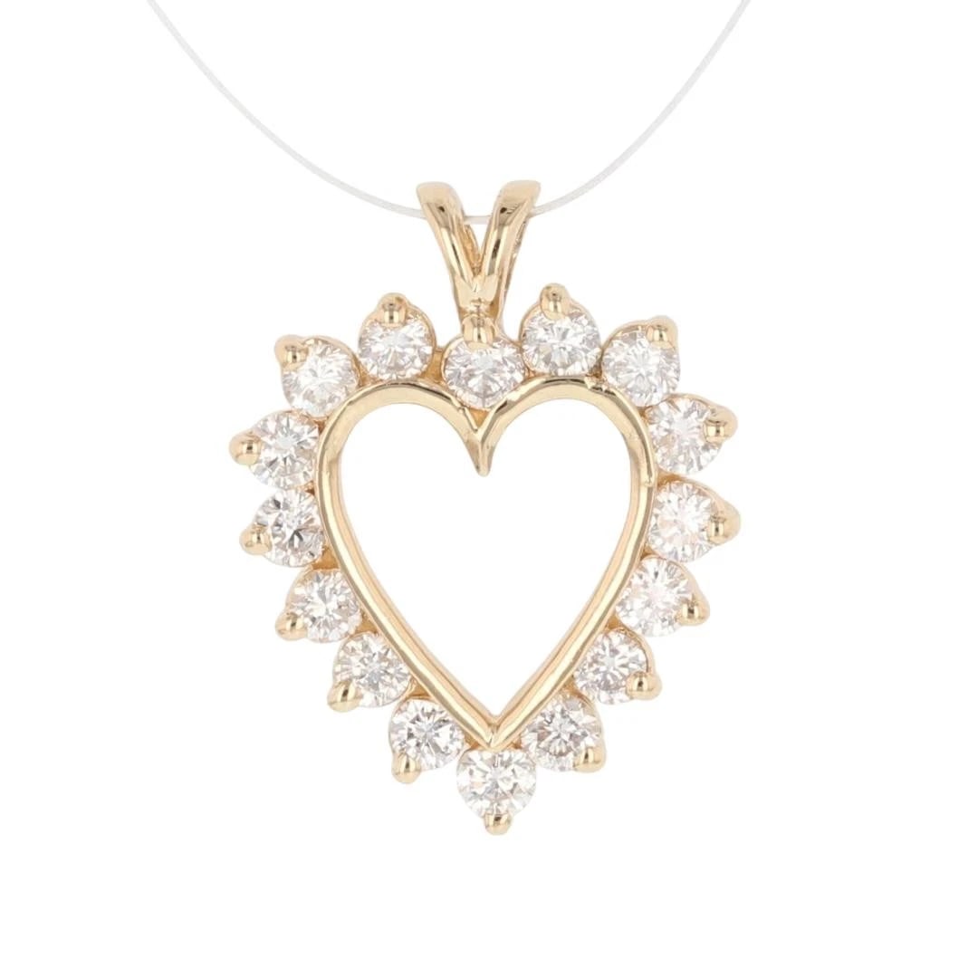 ROUND DIAMOND HEART SHAPED PENDANT (1 of 5)