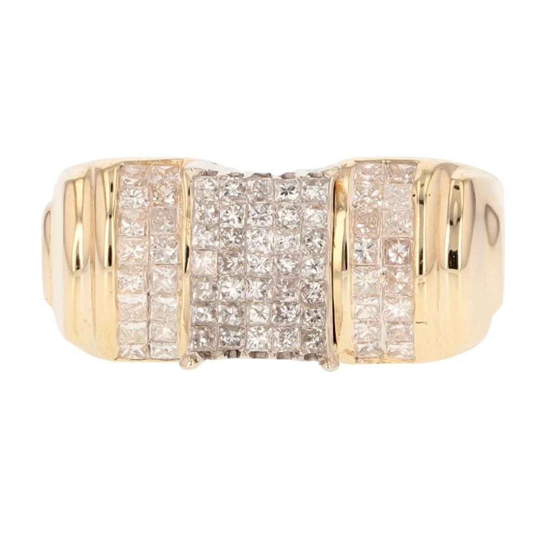 PRINCESS CUT DIAMOND CLUSTER INVISIBLE-SET RING (1 of 2)