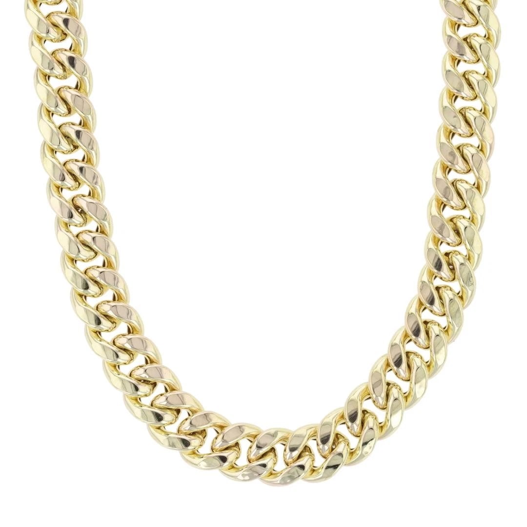HOLLOW CURB LINK CHAIN NECKLACE 10K YELLOW GOLD (1 of 5)