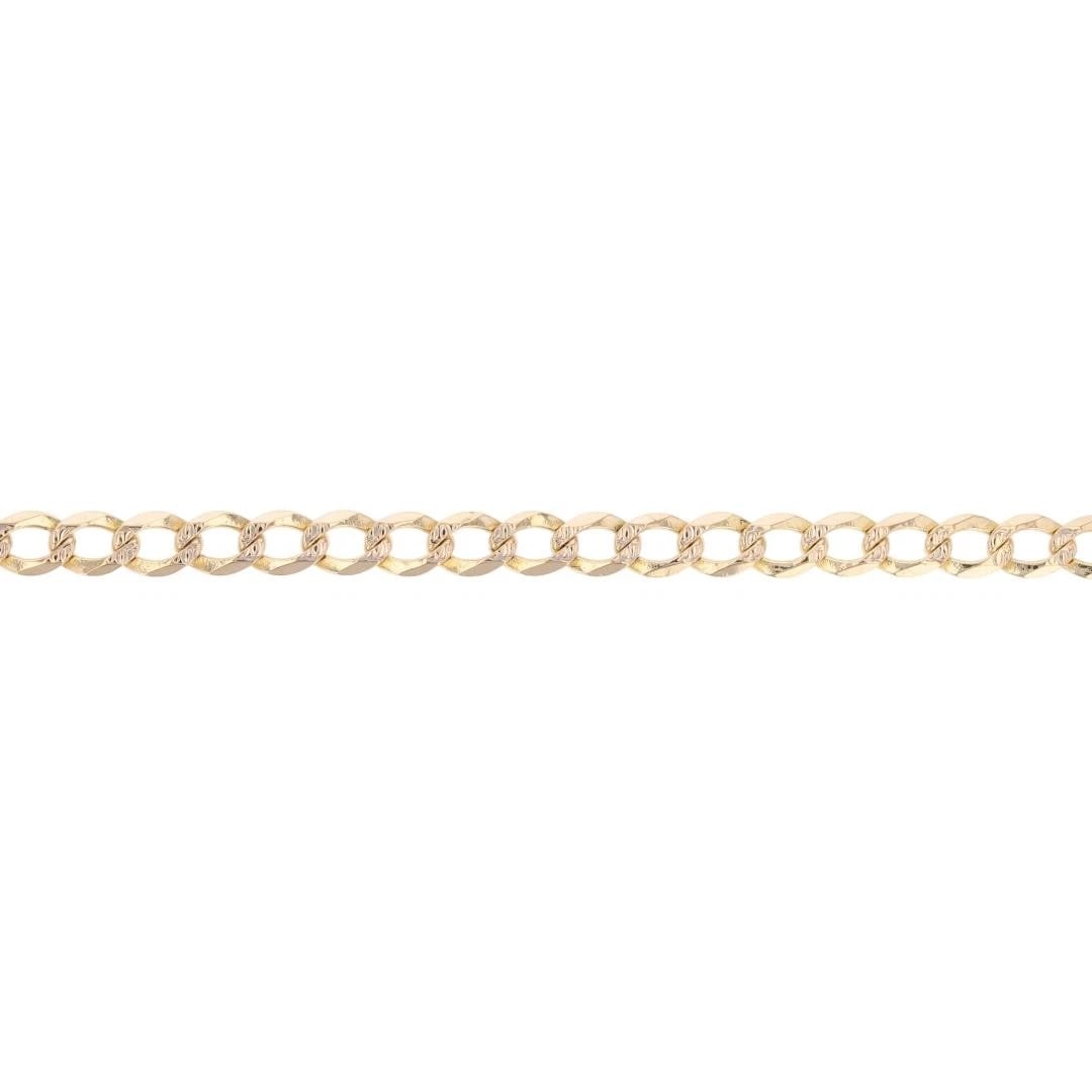 DIAMOND-CUT CURB LINK CHAIN BRACELET 14K MULTI-TONE GOLD: Diamond-Cut Curb Link Chain Bracelet 14k Multi-Tone Gold Brand: Unbranded Type: Bracelet Material: 14k Multi-Tone Gold Color: None Size: Bracelet Measurement: 7" Length / 4.5mm Accessories: