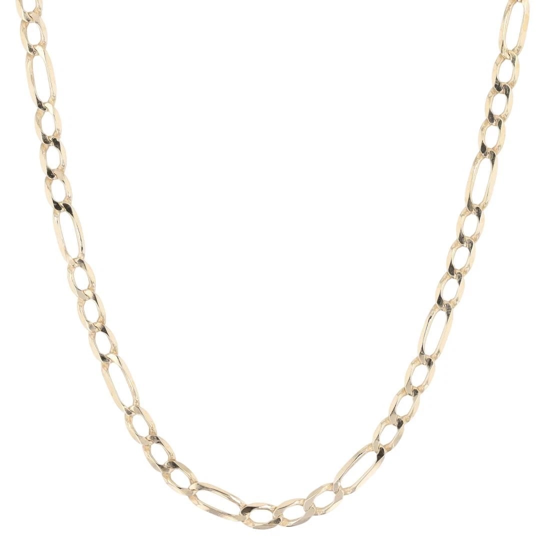 FIGARO LINK CHAIN NECKLACE 14K YELLOW GOLD: Figaro Link Chain Necklace 14k Yellow Gold Brand: Unbranded Type: Necklace Material: 14k Yellow Gold Color: None Size: Necklace Measurement: 25.5" Length / 3.5mm Accessories: None Accessories
