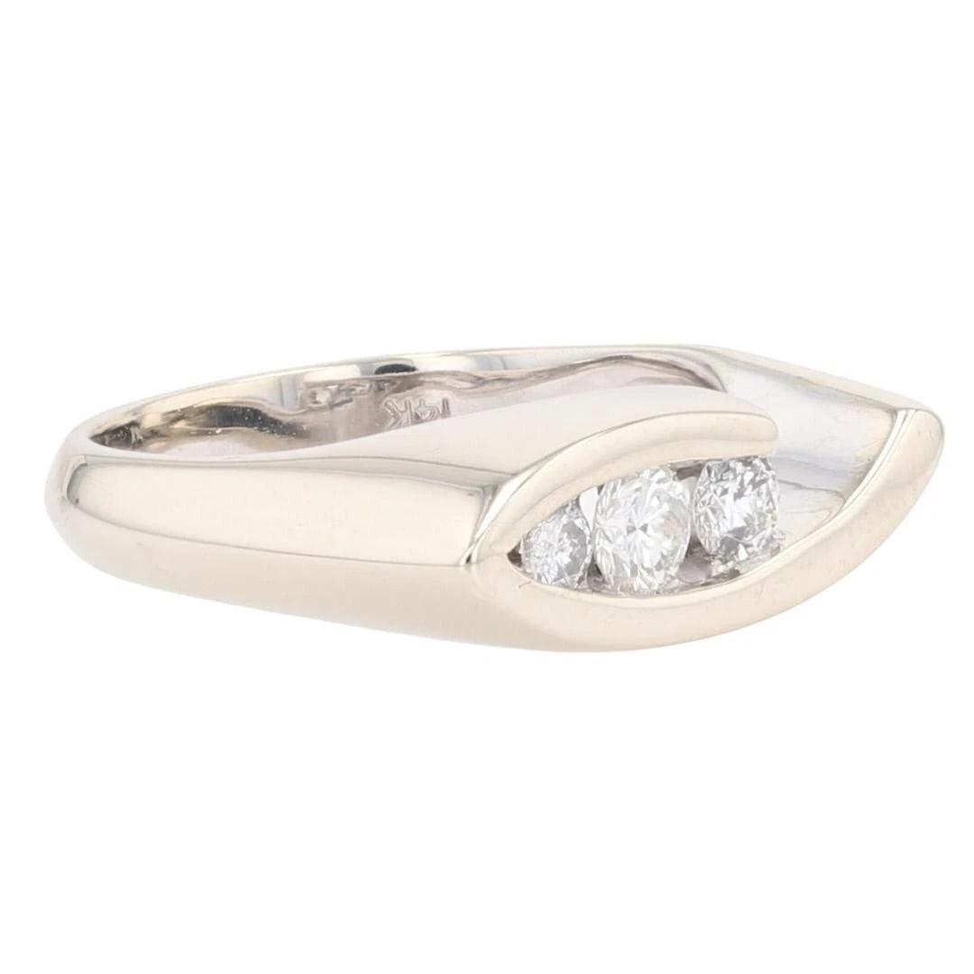 ROUND DIAMOND TENSION SET BYPASS STATEMENT RING - 2