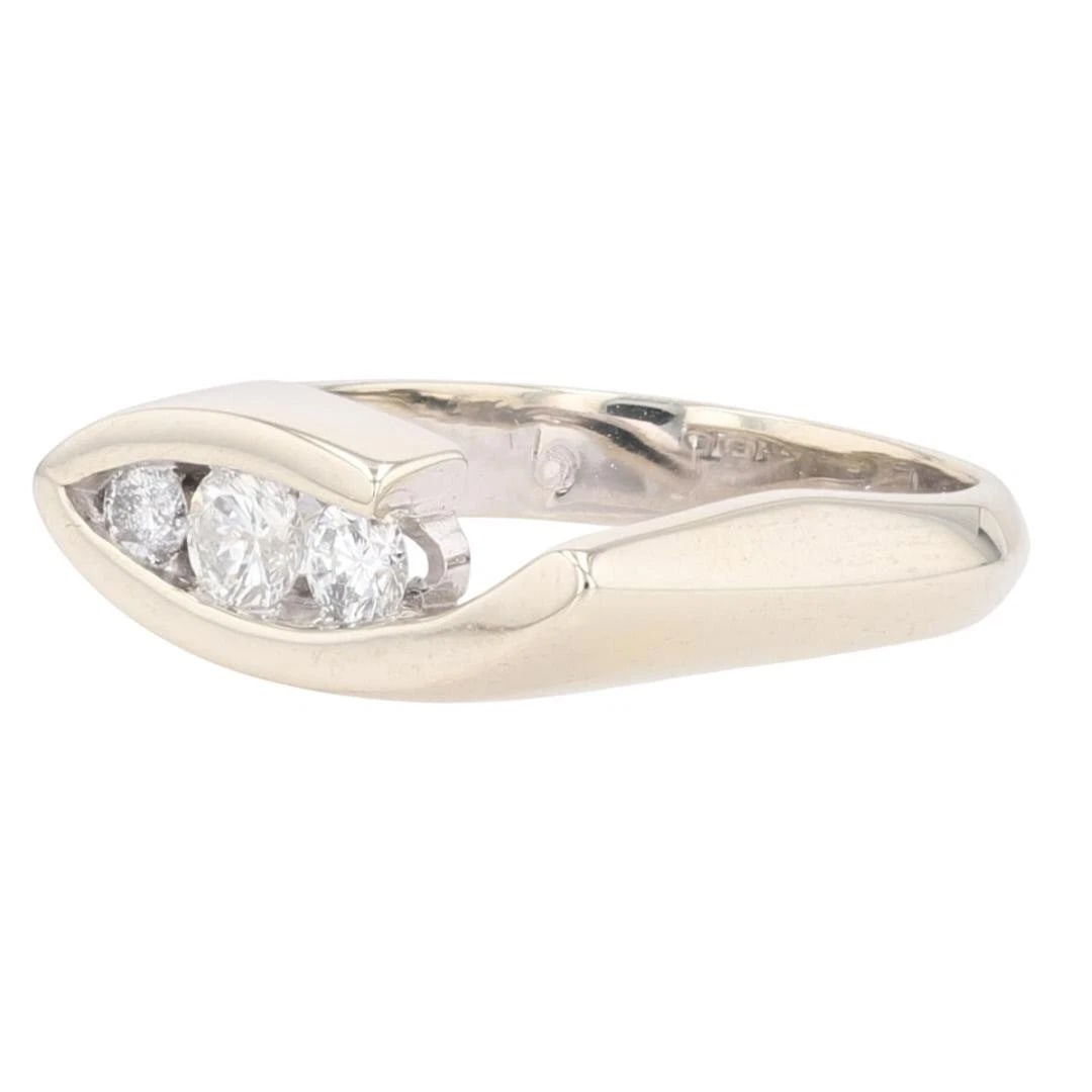 ROUND DIAMOND TENSION SET BYPASS STATEMENT RING - 3