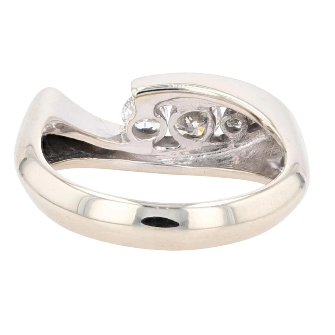 ROUND DIAMOND TENSION SET BYPASS STATEMENT RING - 5