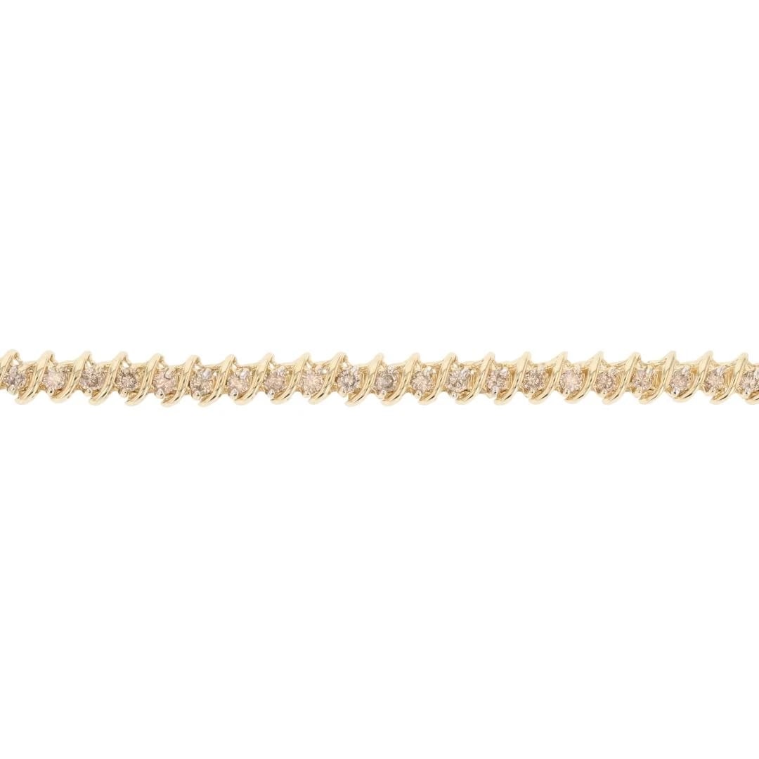 DIAMOND SAN MARCO TENNIS BRACELET 14K YELLOW GOLD: Diamond San Marco Tennis Bracelet 14k Yellow Gold Brand: Unbranded Type: Bracelet Material: 14k Yellow Gold Main Stone/Creation Natural Color: None Size: Bracelet Measurement: 7" Length /