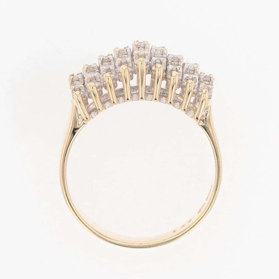 ROUND DIAMOND PYRAMID CLUSTER STATEMENT RING - 2