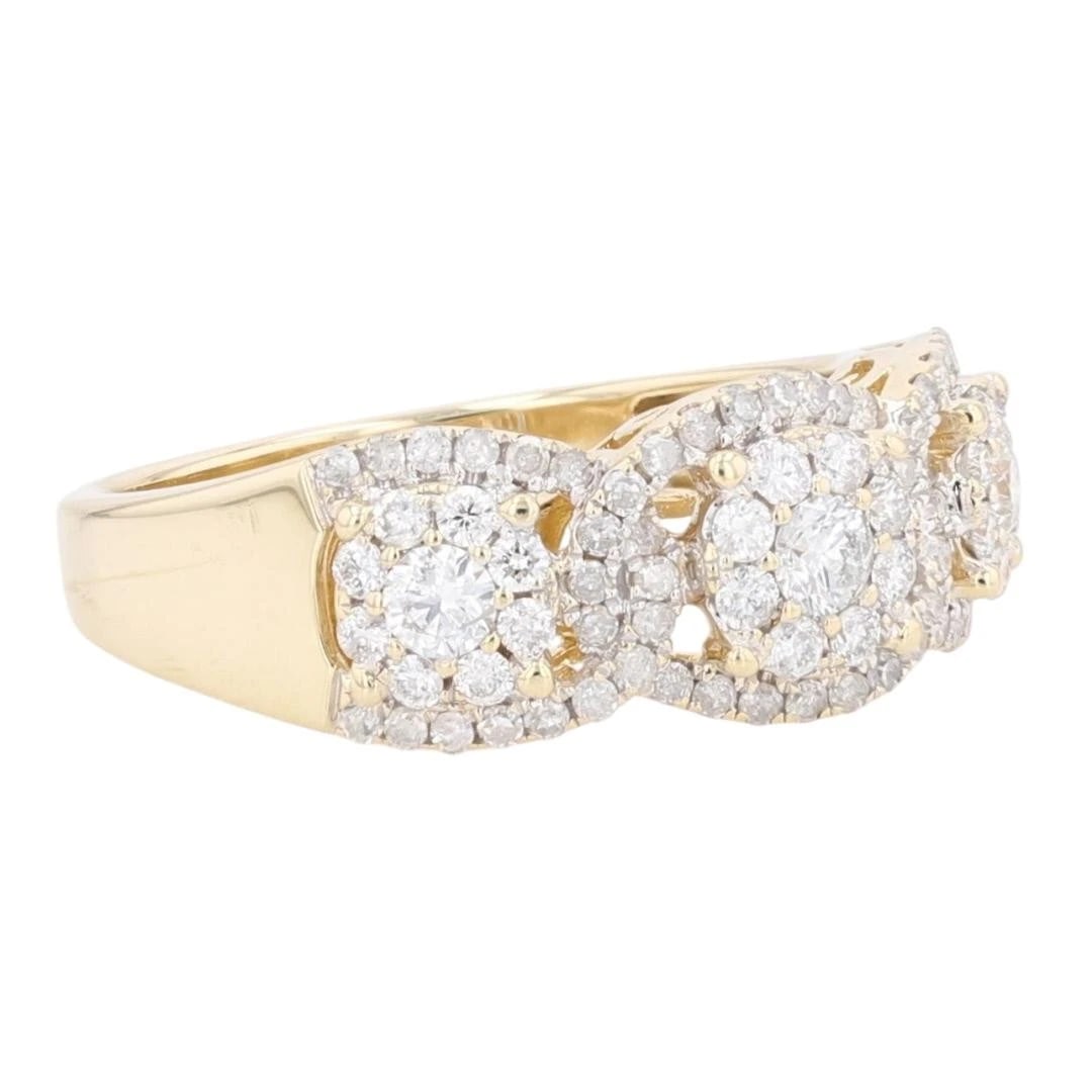 ROUND DIAMOND INTERLOCKING HALO STATEMENT RING - 2