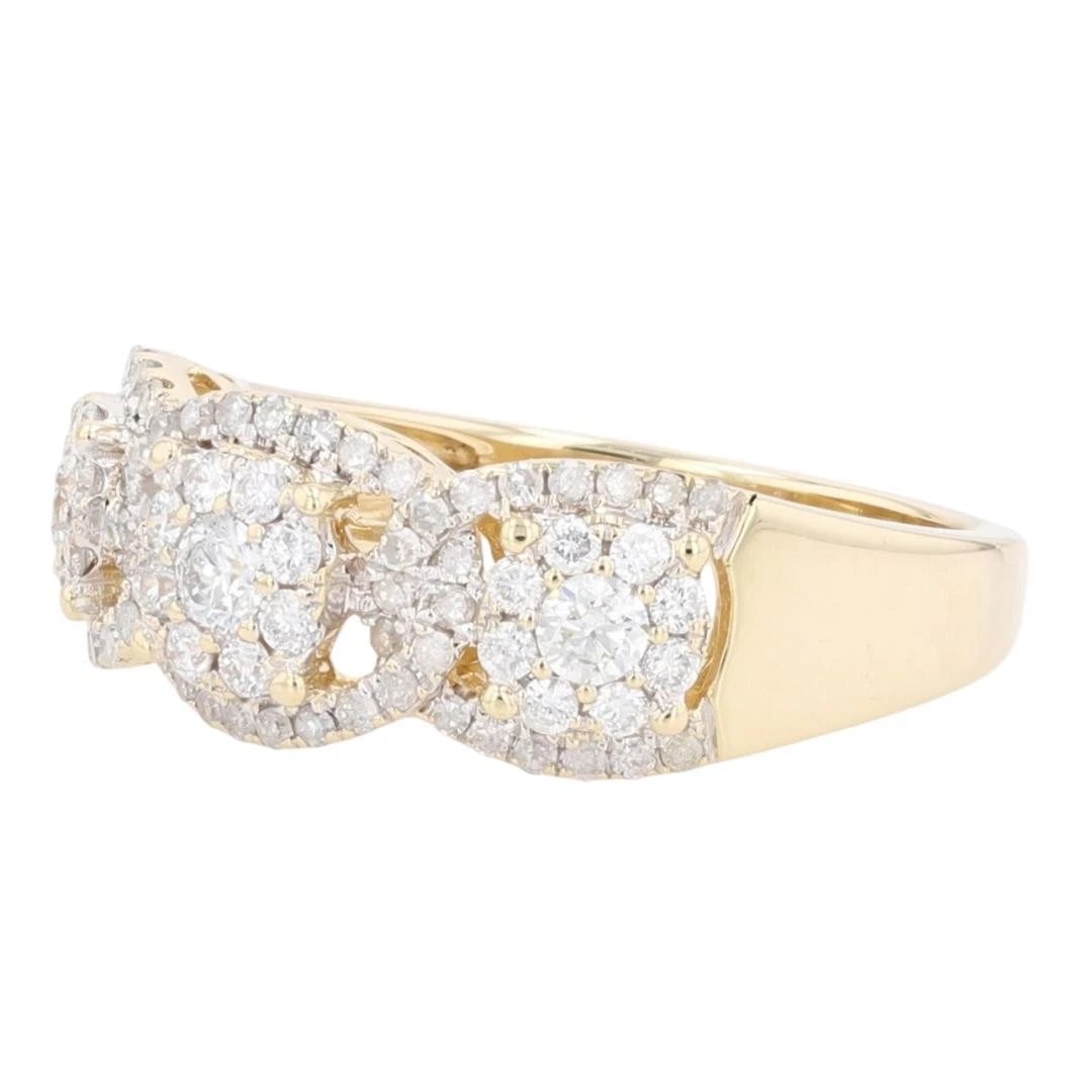 ROUND DIAMOND INTERLOCKING HALO STATEMENT RING - 3